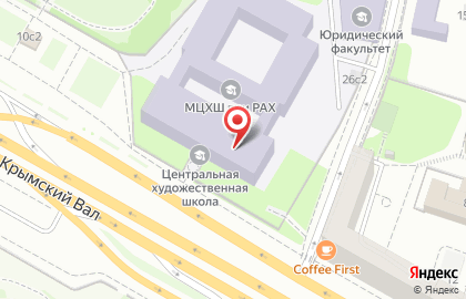 Школа спортивного развития Чайка на улице Крымский Вал на карте
