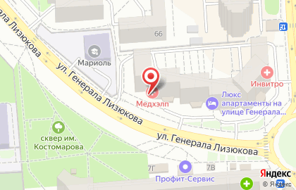 Медицинский центр Медхэлп на улице Генерала Лизюкова, 66а на карте