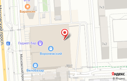 Воронежский филиал Банкомат, Московский Индустриальный Банк на Московском проспекте на карте