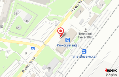 Ряжский железнодорожный вокзал на карте
