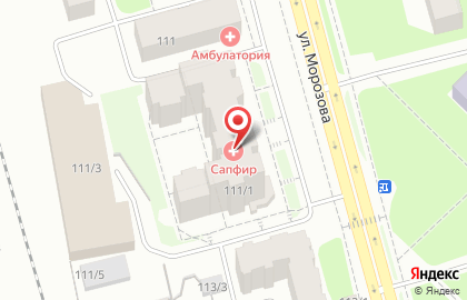Центр медицинской косметологии САПФИР на улице Морозова на карте