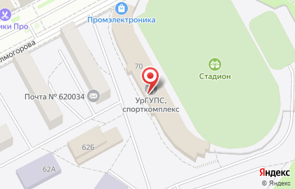 Спортивный комплекс, УрГУПС на карте