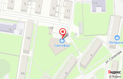 Универсальный магазин Светофор в Автозаводском районе на карте