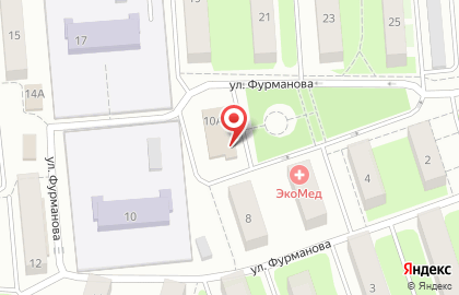 Молодежный центр на улице Фурманова на карте