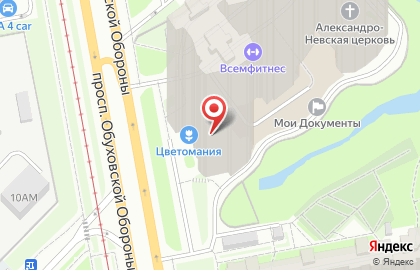 Боевая школа на проспекте Обуховской Обороны на карте