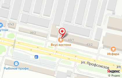 Магазин автотоваров АвтоСтарт на улице Профсоюзов на карте