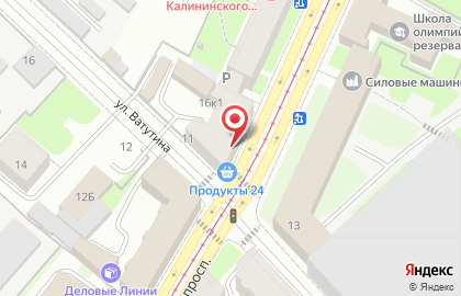 Отделение по делам несовершеннолетних Калининского района на метро Выборгская на карте