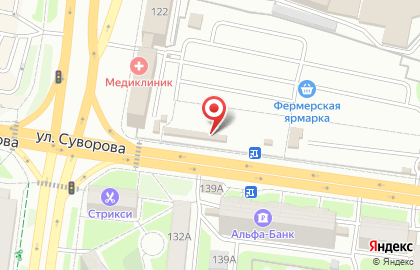 Магазин Лелея на улице Суворова на карте