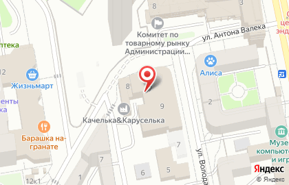 Сова на улице Антона Валека на карте