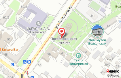 Храм Преображения Господня в Иркутске на карте