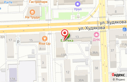 Челябинский филиал Банкомат, СМП Банк на улице Худякова на карте