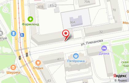 Магазин молочной продукции Молочный фургончик на улице Плеханова на карте