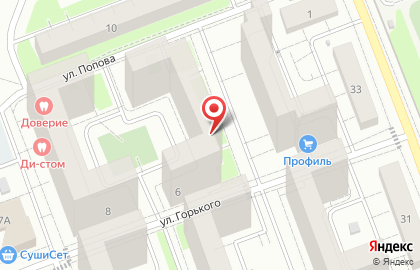Рада на улице Горького на карте