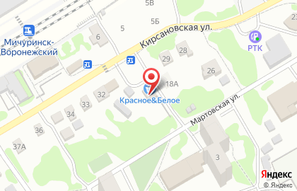 Магазин алкогольных напитков Красное & Белое в Мичуринске на карте