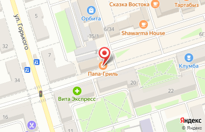 Сеть стрит-кафе Папа Гриль на улице Островского на карте