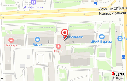 Автосервис Вольтаж Сервис на Комсомольском проспекте на карте