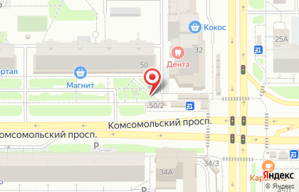 Розничная сеть по продаже хлебобулочных изделий Первый хлебокомбинат на Комсомольском проспекте на карте