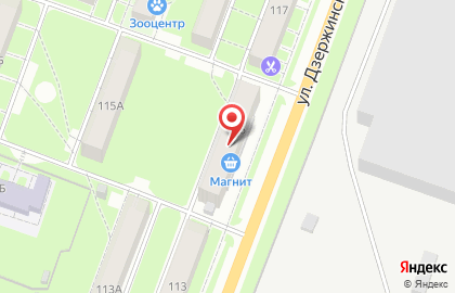 Супермаркет Магнит на улице Дзержинского на карте