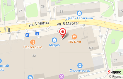 Билетная касса на улице 8 Марта на карте