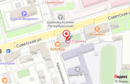 Сеть столовых БонЖур в Октябрьском районе на карте
