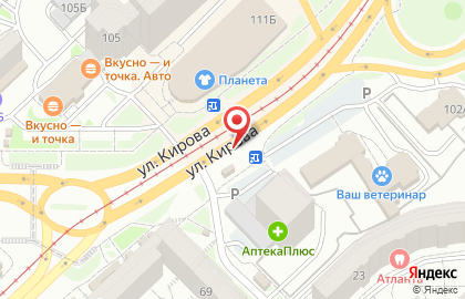 Сеть кафе и киосков быстрого обслуживания Подорожник на улице Кирова, 100/1 киоск на карте
