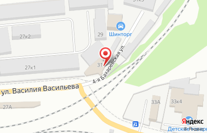 Центр ремонта и автотоваров Шинторг на улице Василия Васильева на карте