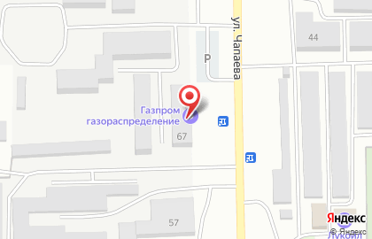 Аварийная газовая служба на улице Чапаева на карте