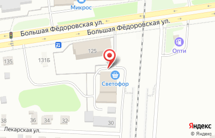 Супермаркет Светофор на Большой Федоровской улице на карте