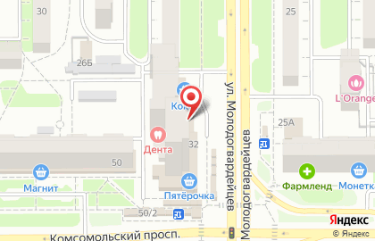 Автошкола ДОСААФ России на улице Молодогвардейцев на карте