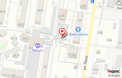 Теплая автостоянка в Благовещенске на карте