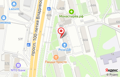 Парикмахерская HIT-стрижка на ​проспекте 100-летия Владивостока на карте