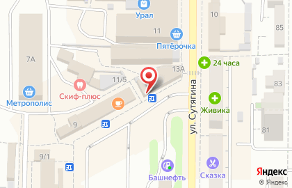 Торгово-сервисный центр Сотлайн на улице Сутягина на карте
