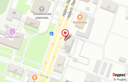 Супермаркет Магнит у дома на проспекте Ленина на карте