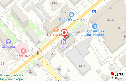 Банк ВТБ в Кургане на карте