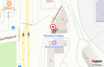 Морской Банк в Мурманске на карте