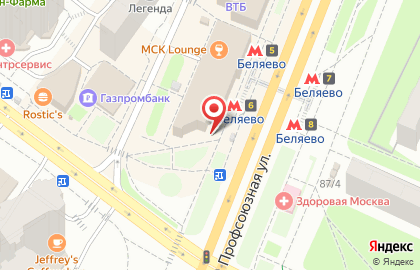 Киоск по продаже фруктов и овощей, район Коньково на Профсоюзной улице на карте