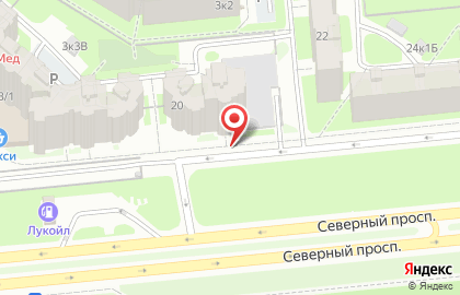 Автостоянка на Северном проспекте, 20а на карте