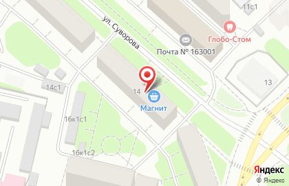 Супермаркет Магнит на улице Суворова на карте