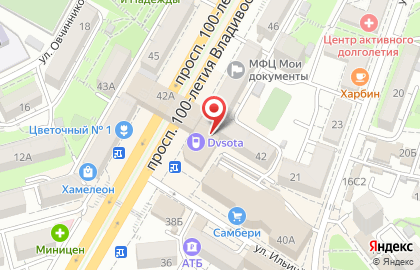 Ювелирный магазин Золотой феникс на проспекте 100-летия Владивостока на карте