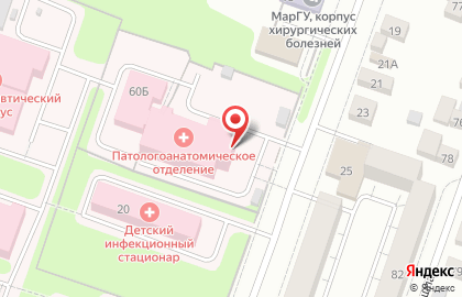 Бюро судебно-медицинской экспертизы на Больничной улице на карте