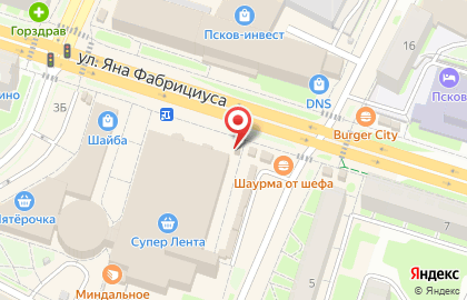 Киоск по продаже фруктов и овощей на улице Яна Фабрициуса на карте