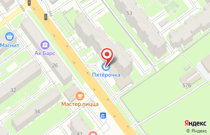 Супермаркет Пятёрочка на улице Космонавтов на карте
