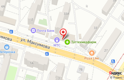 Филиал в Республике Татарстан МТС на улице Максимова на карте