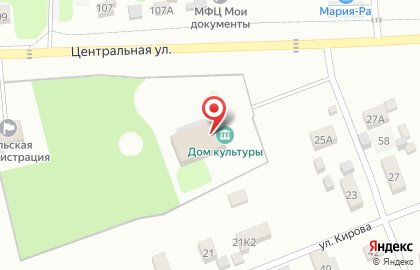 Дом культуры на Центральной улице на карте