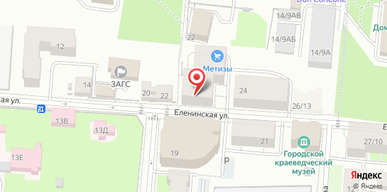Медицинский центр Высокий статус(Диагностика) на Еленинской улице на карте