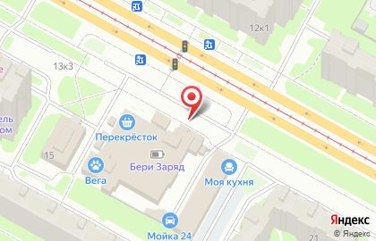 Продовольственный магазин на Шлиссельбургском проспекте на карте