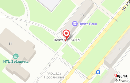 Магазин Тепличное на улице Мира в Северодвинске на карте