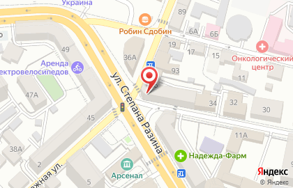 Продуктовый магазин Нива в Центральном районе на карте