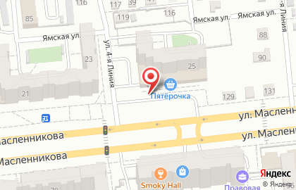 Гипермаркет Пятёрочка на улице Масленникова на карте