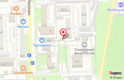 Отчет+ на улице Леонова на карте